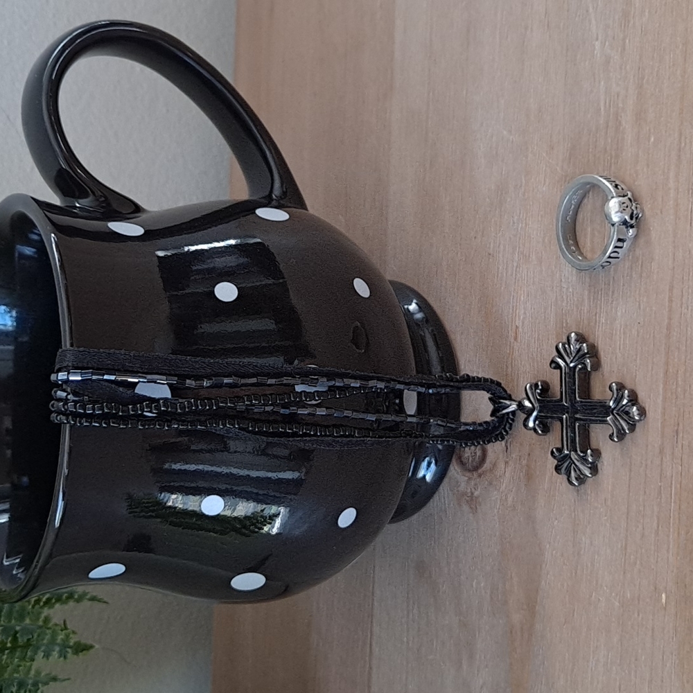 Alchemy Gothic Ring plus Gothic Inspired Necklace and Mug